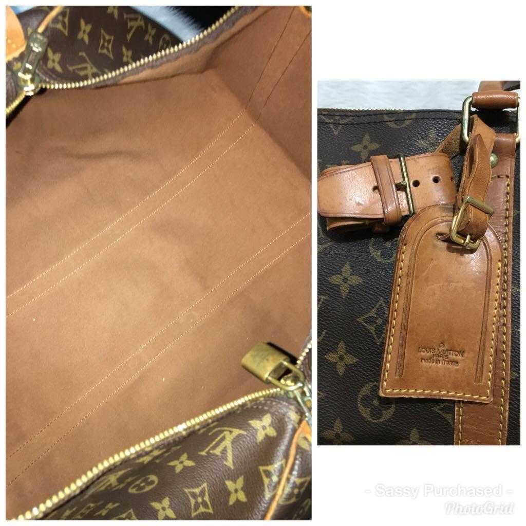 Louis Vuitton Size 55 Keepall Monogram Boston Bag Brown 861 Used