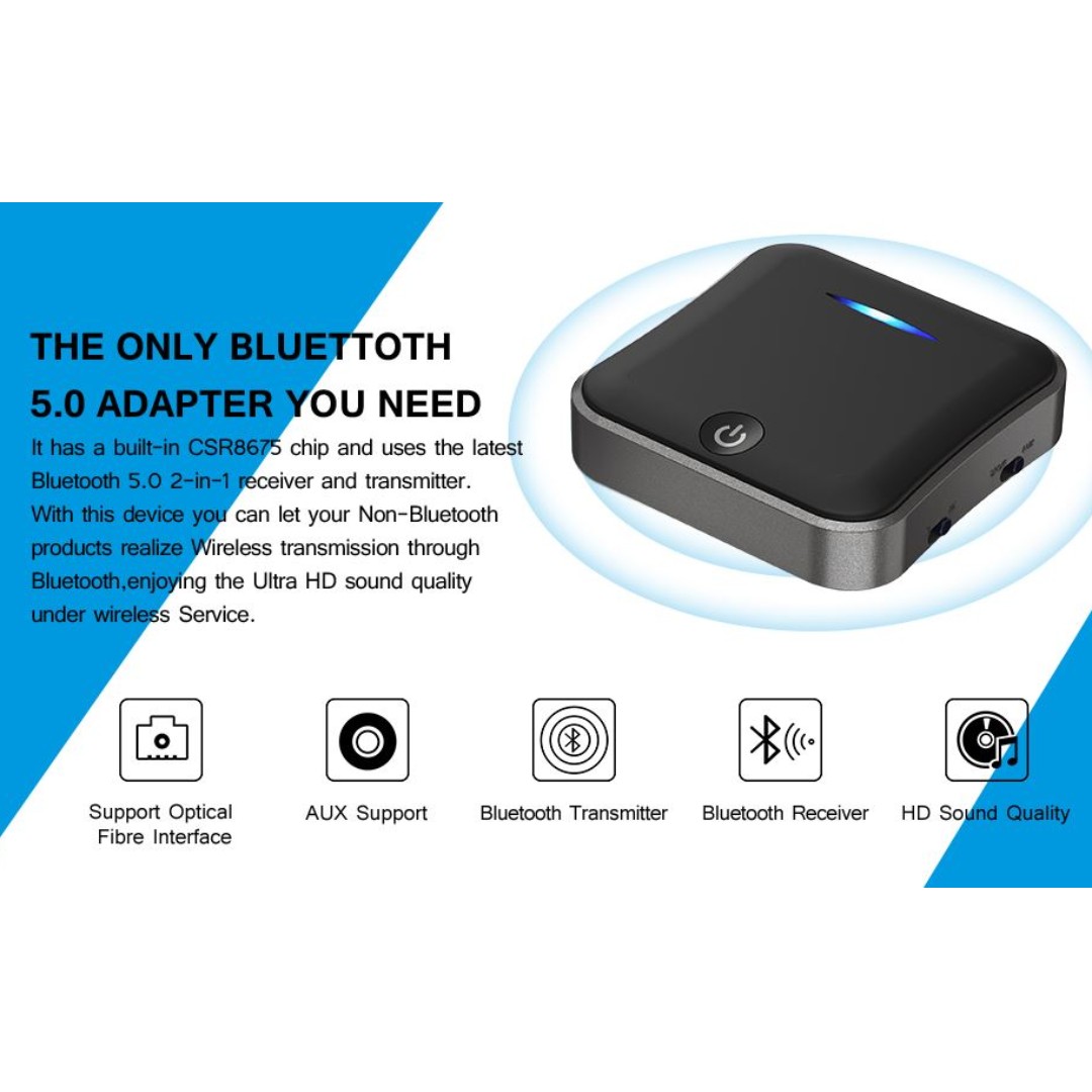 Buy Bluetooth 5.0 Transmitter Receiver, SONRU Bluetooth Audio Adapter, aptX  HD & aptX LL(Low Latency), Digital Optical, RCA & 3.5mm Audio Cable, Double  Pairing, for TV Car Music Streaming Sound System etc