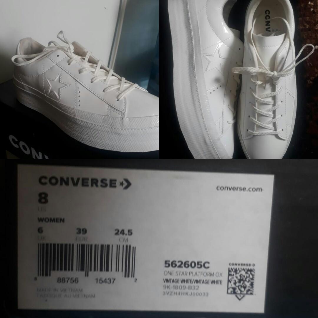 converse one star platform ox vintage white sneakers