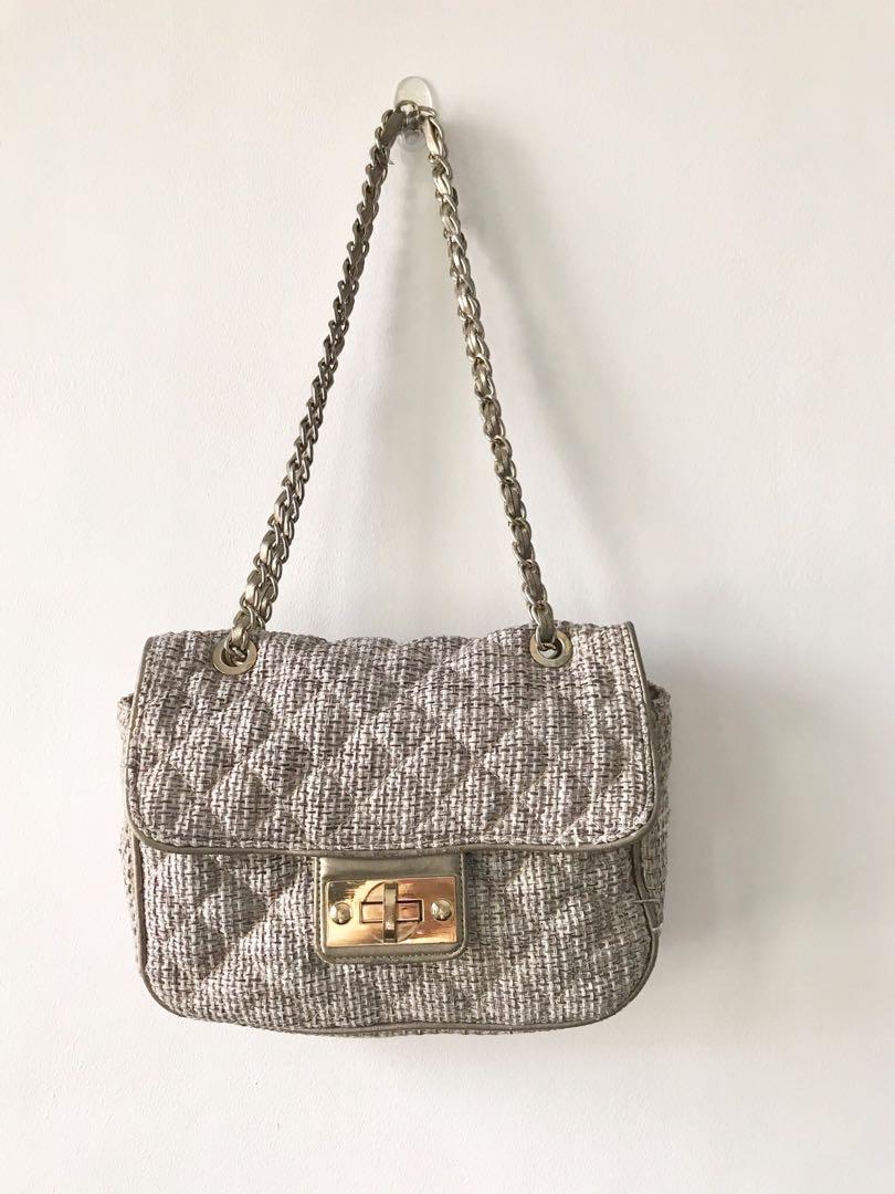 Dorothy Perkins Tweed Chain Bag Women s Fashion Bags Wallets