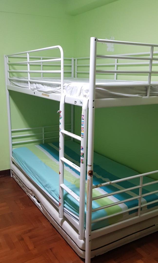 Double Decker Bunk Bedframe with pullout bed, Babies & Kids, Baby