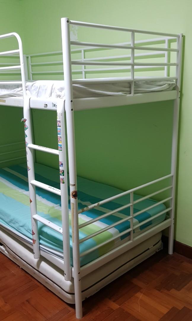 Double Decker Bunk Bedframe with pullout bed, Babies & Kids, Baby