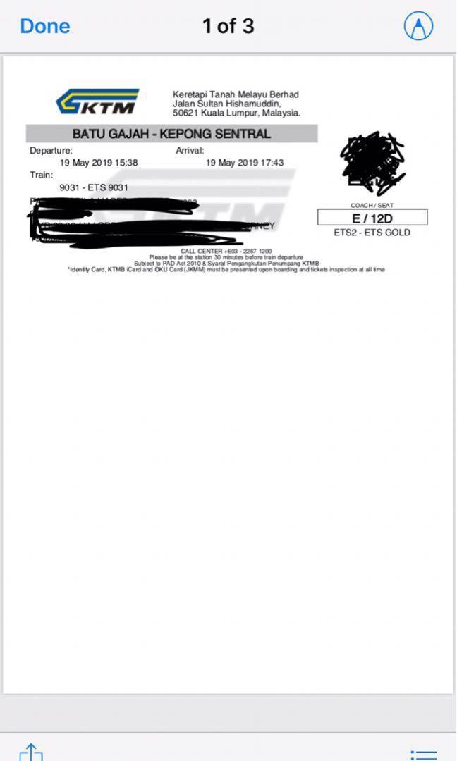 Ets Ticket Batu Gajah Kepong Tickets Vouchers Gift Cards Vouchers On Carousell