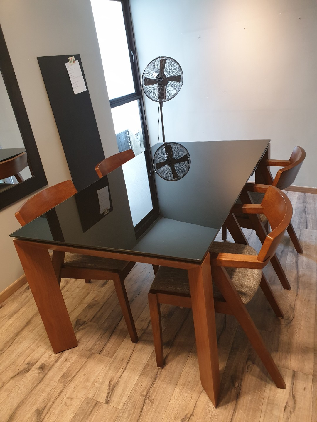 Black glass 6 hotsell seater dining table
