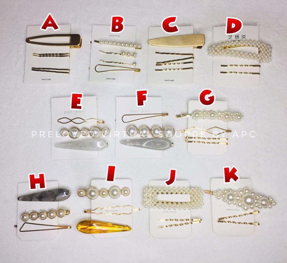 FREE SF Trendy Hairclips (Category: Hair Accessories) located in Valenzuela. Submitted by fcastillo02 (Listing ID 229508310, Image 1). Description: P100 each Set. Free shipping. Kindly pm me the letter of the desired set. #mayfree.