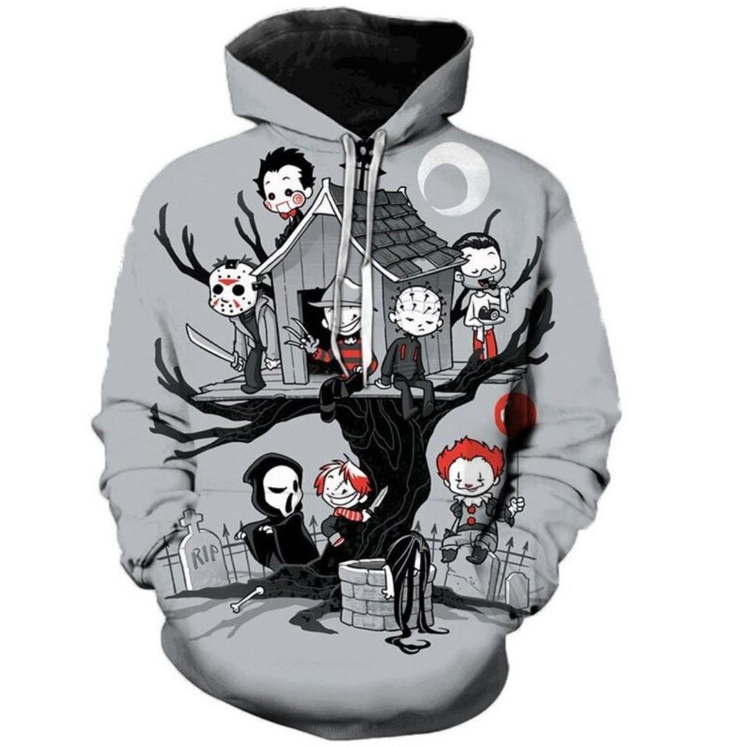 HALLOWEEN HORROR CARTOON CHARACTERS 3D HOODIE Men s Fashion Tops Sets Hoodies on Carousell