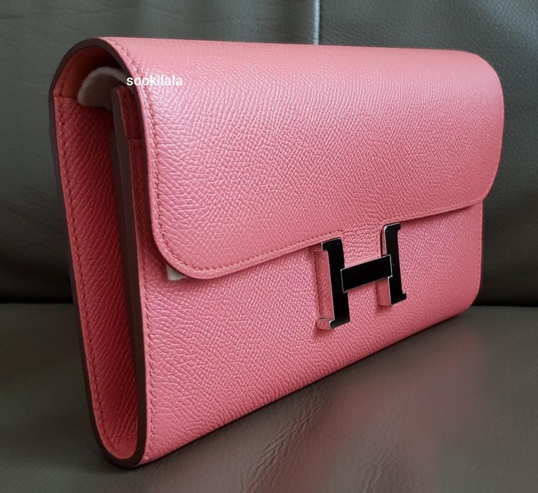 HERMES Constance Long Wallet Clutch Flamingo Pink, Luxury, Bags ...