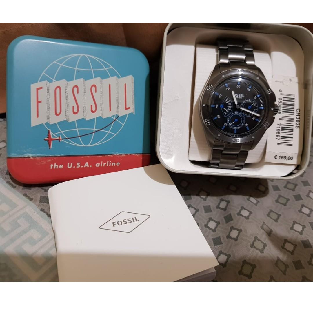 MAUVIVO Jam Tangan Original Fossil Sport 54 Gunmetal Mens Watch CH3035