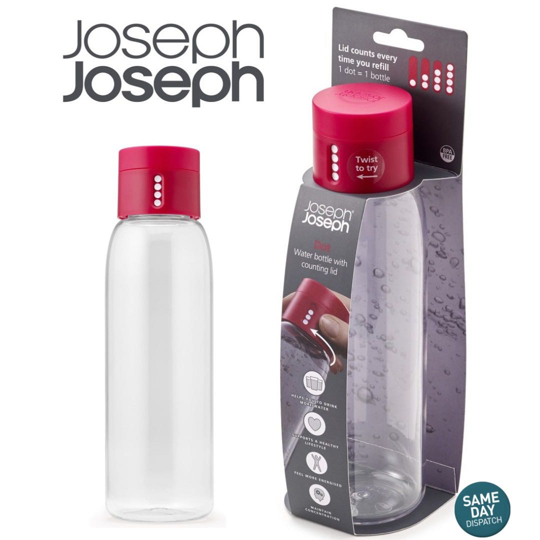 Joseph Joseph Dot hydration water bottle with counting lid 600 ml, TV
