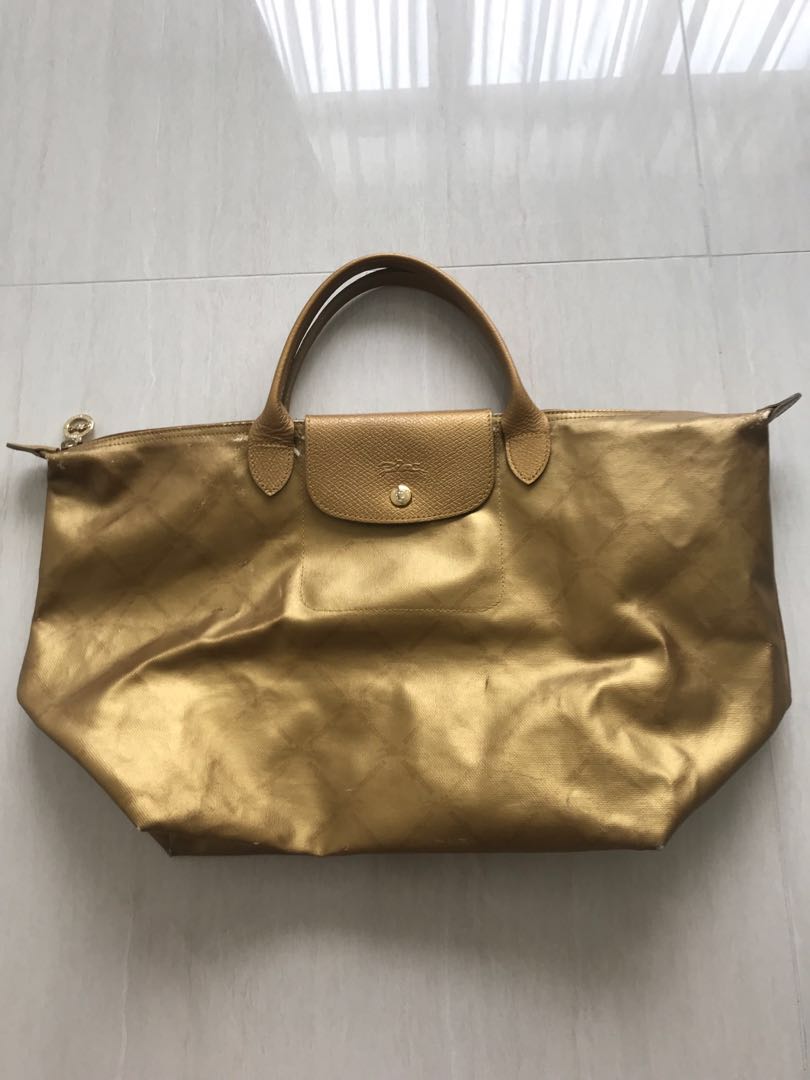 Longchamp Gold Bag (Authentic), Women's 