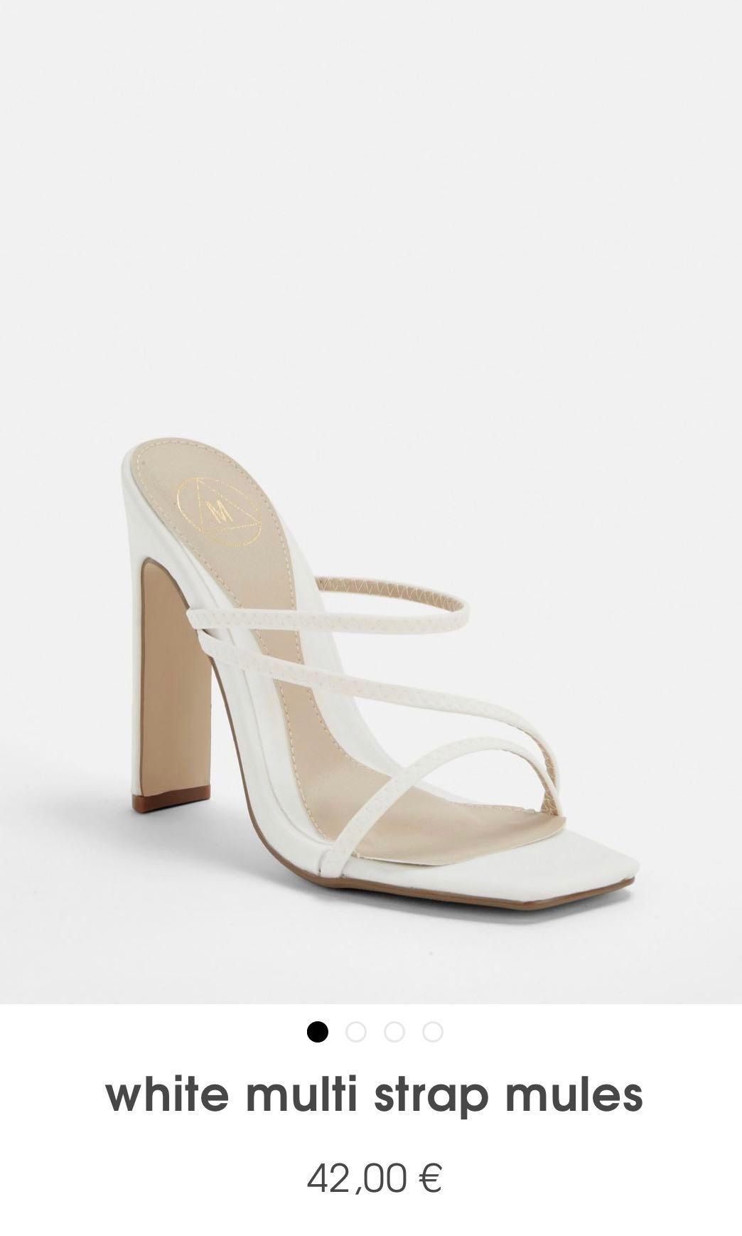 Missguided white strappy heels, Women's 