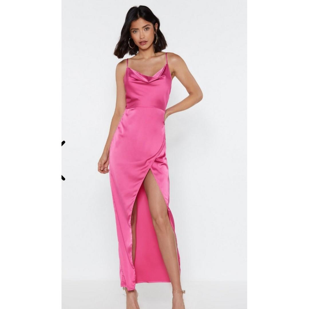 Cowl play satin dress nasty gal hotsell