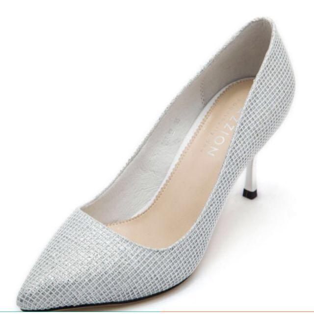 silver sequin high heels