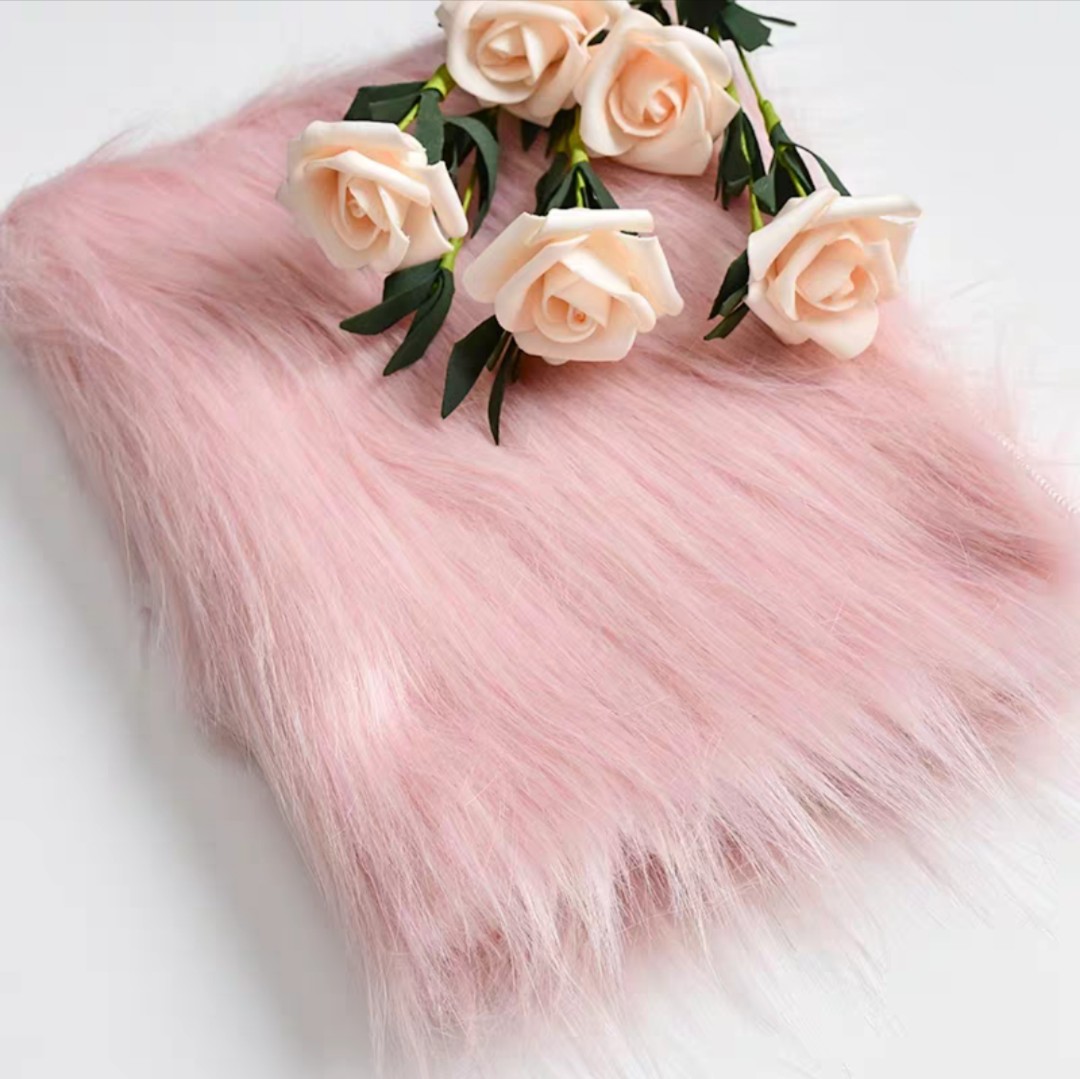 [Preloved] Pink Fur Background Cloth Fabric For Photography, Everything