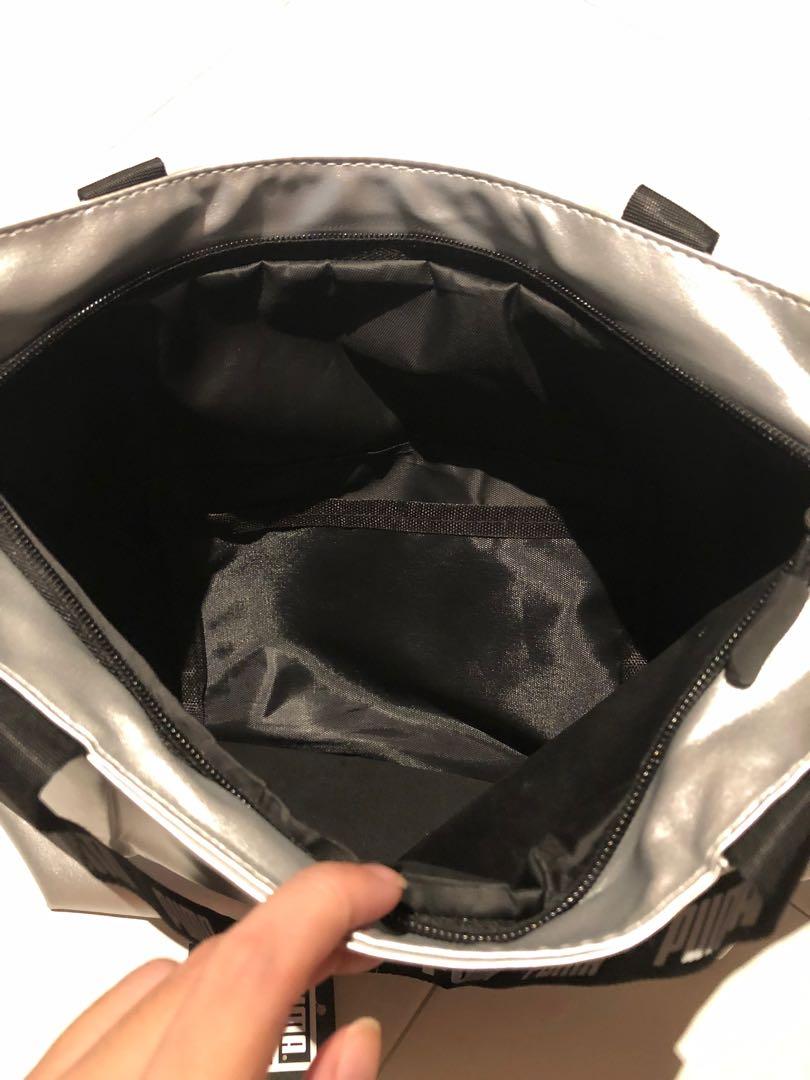 puma silver tote bag
