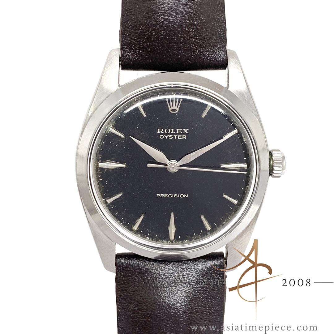 Rolex Precision 6424 Black Dial No Lume Vintage Watch (1963), Luxury ...