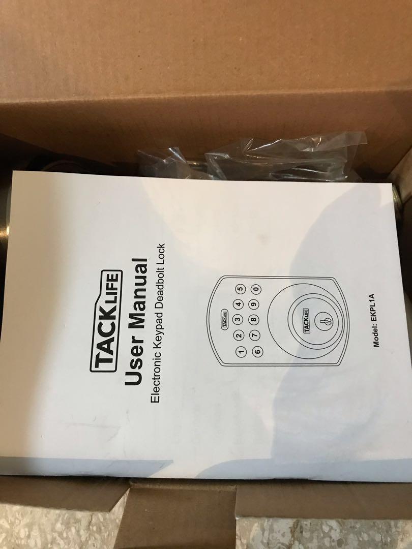 Tacklife Electronic Keypad Deadbolt Lock, Furniture & Home Living