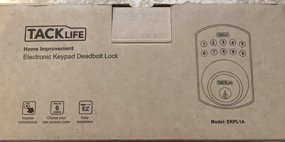 Tacklife Electronic Keypad Deadbolt Lock, Furniture & Home Living