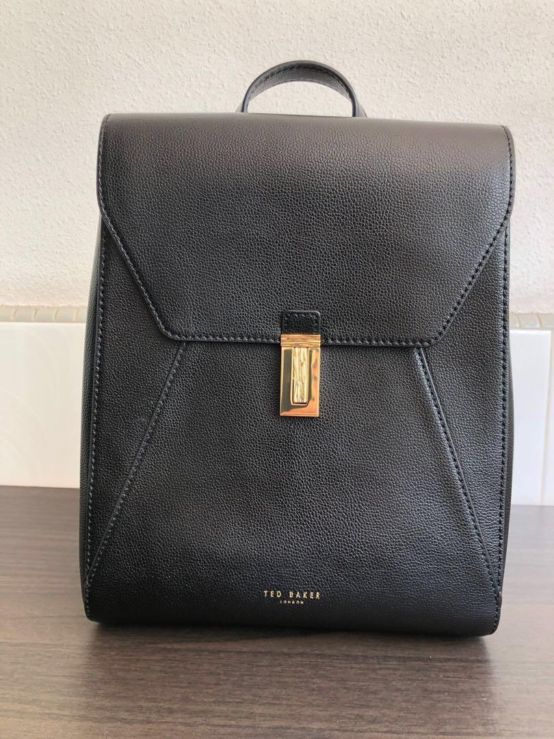 black leather backpack ted baker
