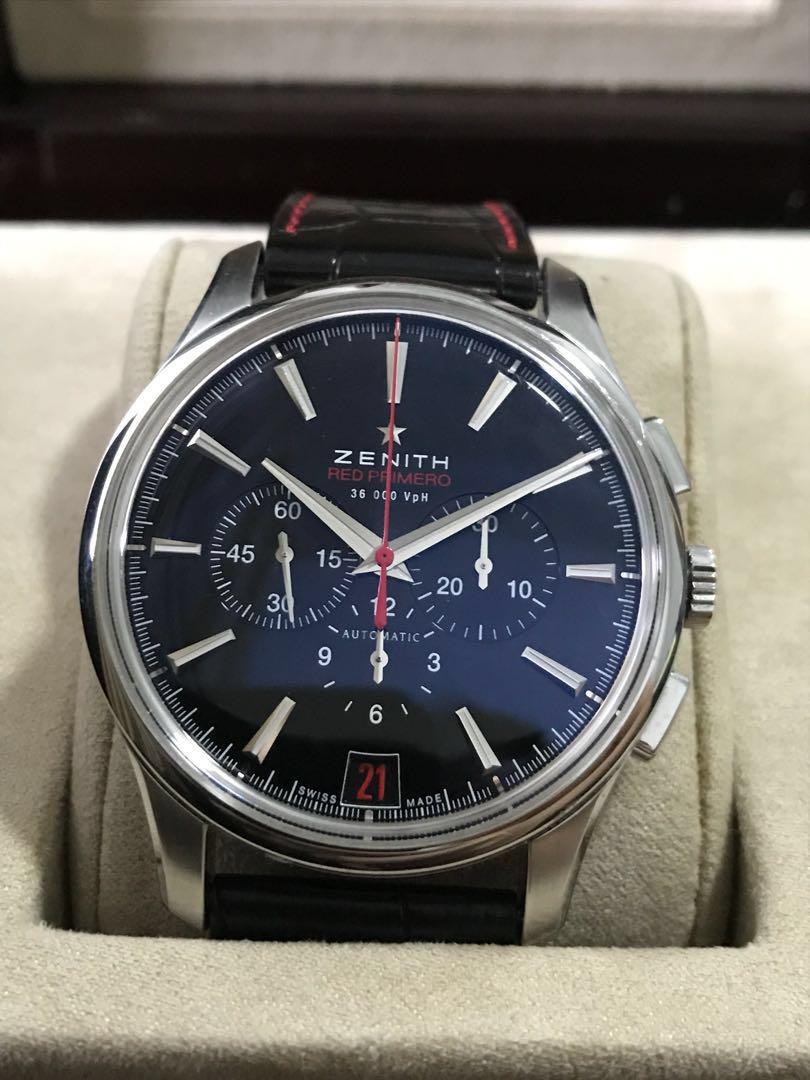Zenith Red Ribbon Zenith Red Primero Captain, Luxury, Watches on Carousell