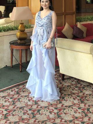 Blue beaded dress