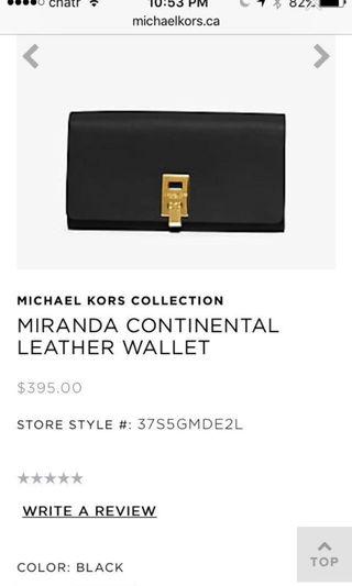 Michael Kors continental collection wallet / clutch