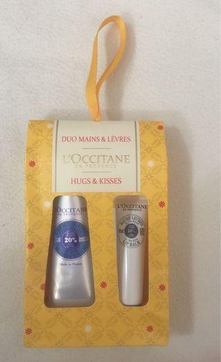 BNIB L'occitane Two Pieces Gift Set Hand Cream & Lip Balm