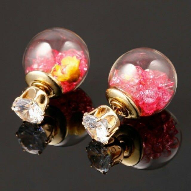 Double sided ball stud earrings top