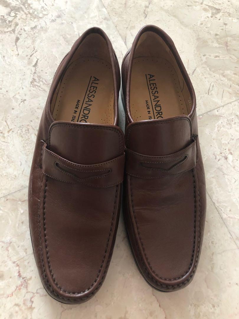 Alessandro Brown All Leather Men Office Shoes, Men's Fashion, Footwear ...