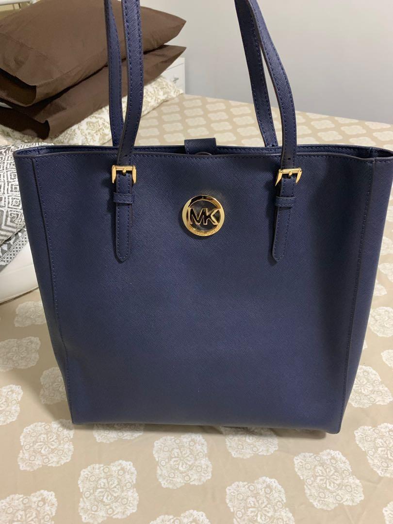 mk tote bag blue