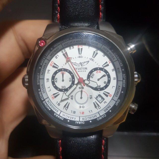 AVIATOR WORLD TIME CHRONOGRAPH F SERIES COLLECTION WATCH AVW7768G68