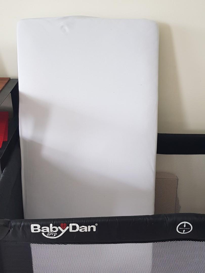 BabyDan travel cot and IKEA mattress, Babies & Kids, Baby Nursery