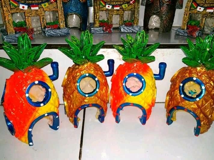 Mauvivo Hiasan Aquarium Rumah Nenas Spongebob Pet Supplies