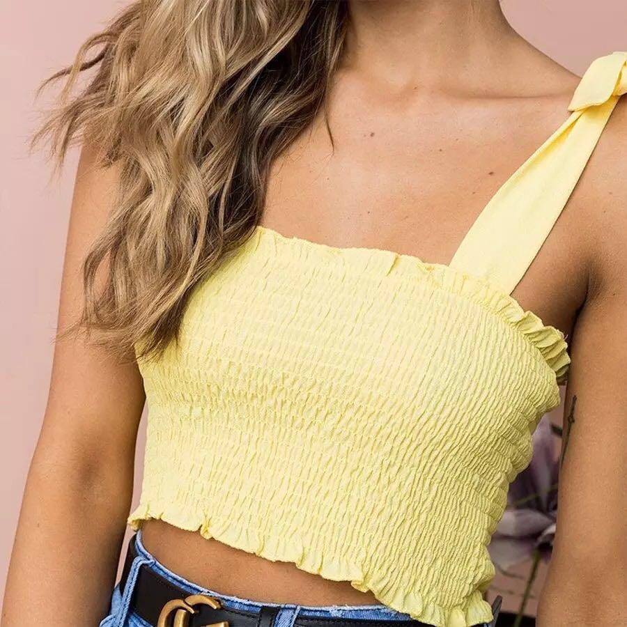 bright yellow tube top