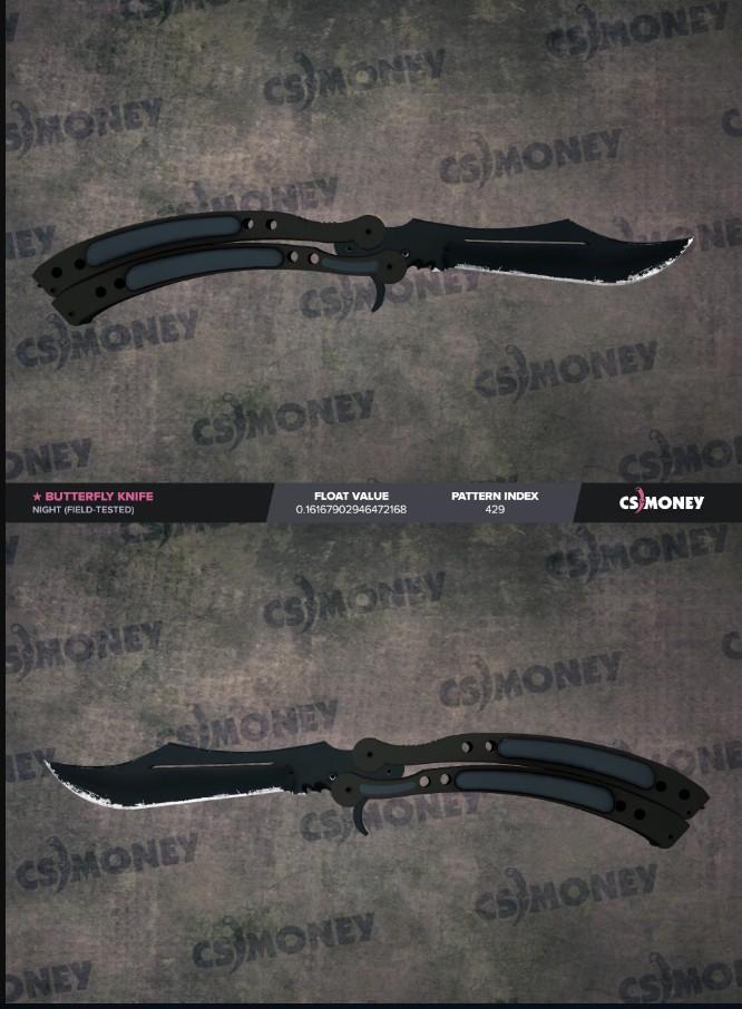 Butterfly knife night (FT) LOW FLOAT 0.16, Video Gaming, Gaming
