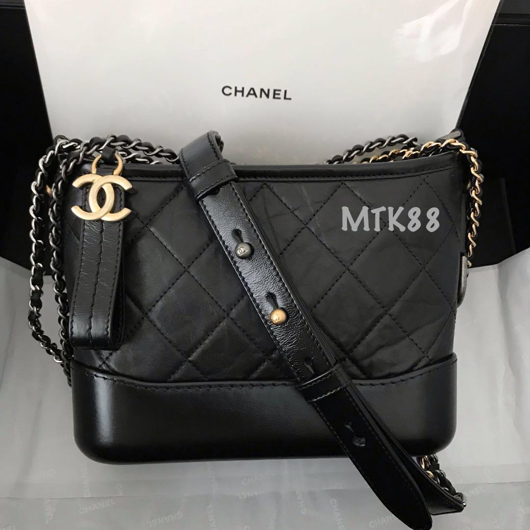 Chanel Gabrielle Black Small Aged calfskin, Luxury, Bags & Wallets on  Carousell