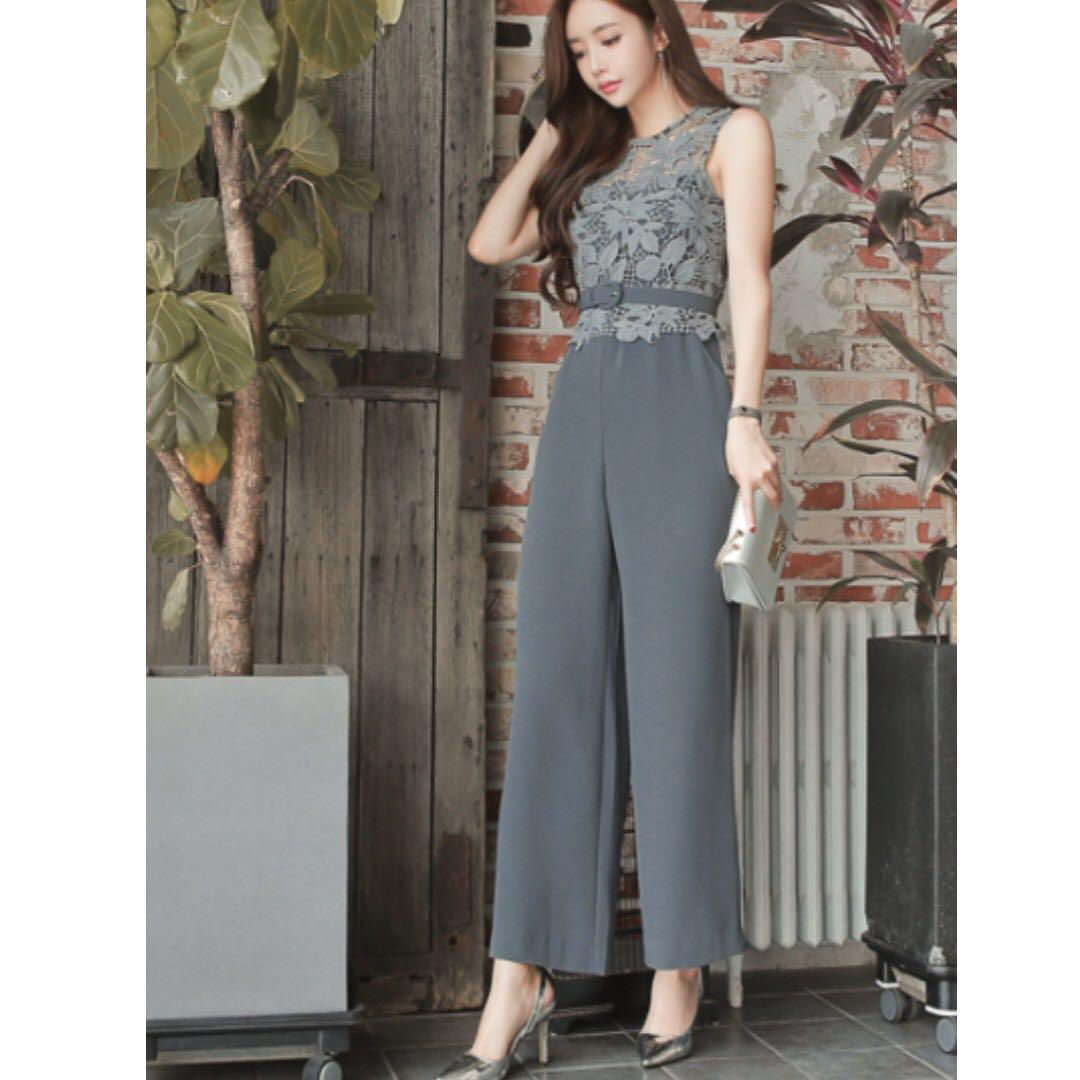 Grey discount lace jumpsuit