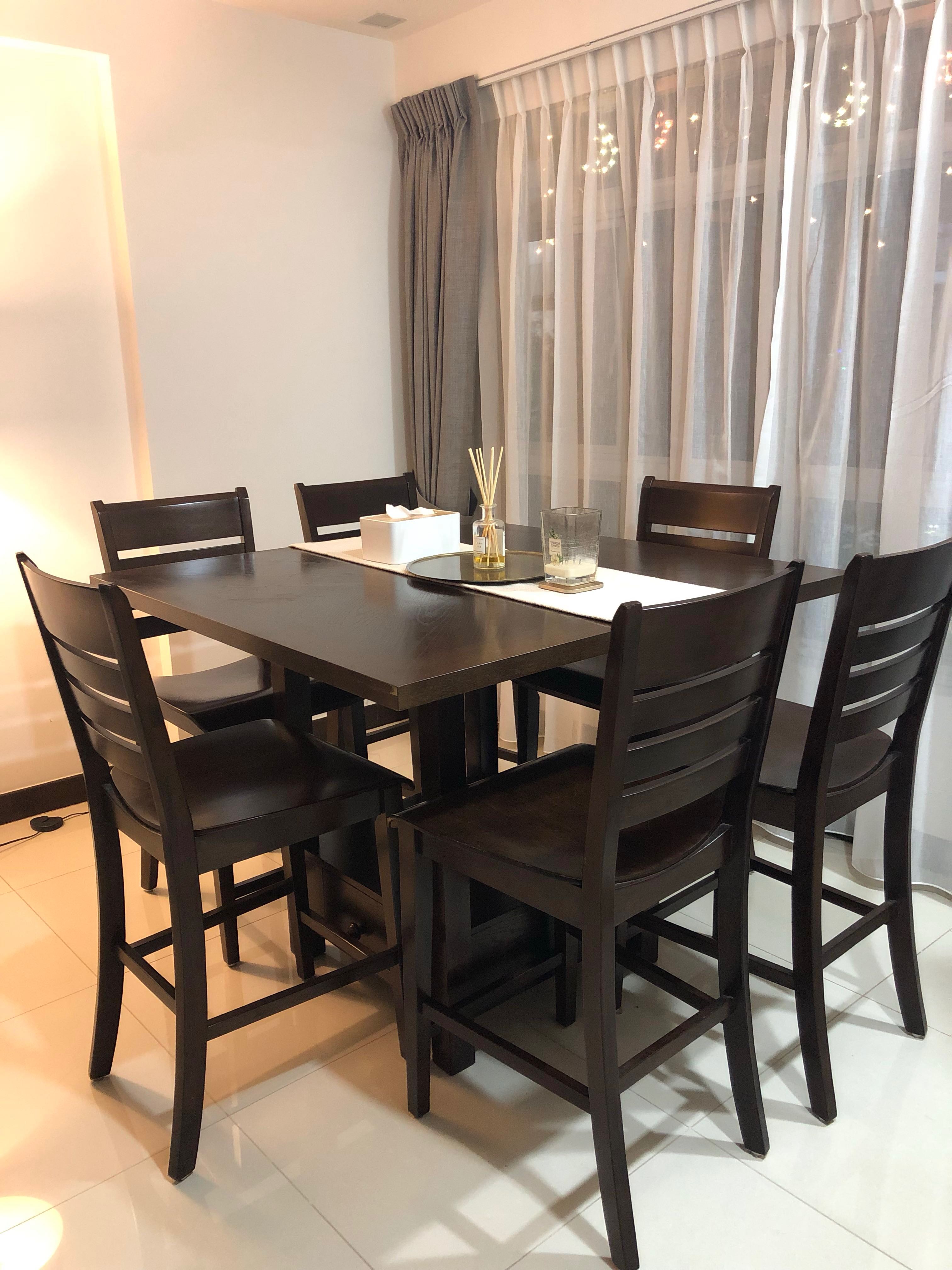 High Dining Table And Chair, High Seat Dining Room Chairs