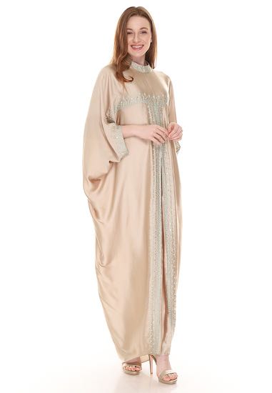 Kaftan Abaya Dress Baju Raya Silk Sateen Free Size Luxurious Exclusive Women S Fashion Muslimah Fashion Dresses On Carousell