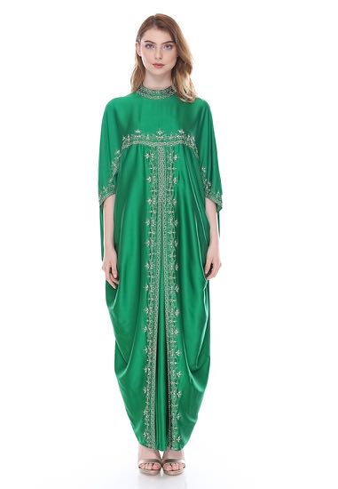 Kaftan Abaya Dress Baju Raya Silk Sateen Free Size Luxurious Exclusive ...
