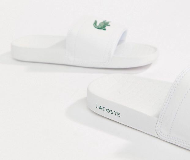 Lacoste fraisier croc shop sliders in white