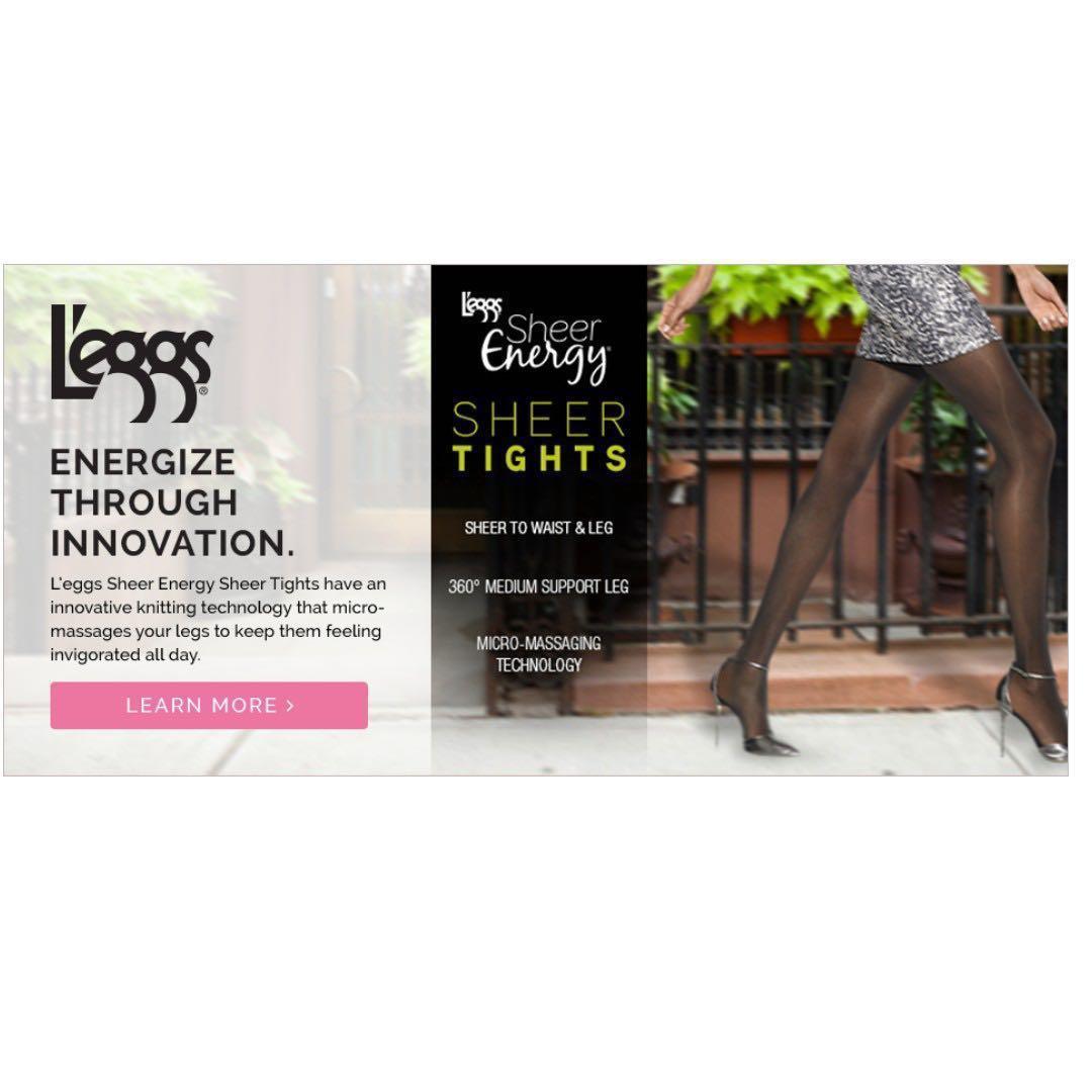 Leggs Womens Sheer Energy Control Top Reinforced Toe Pantyhose