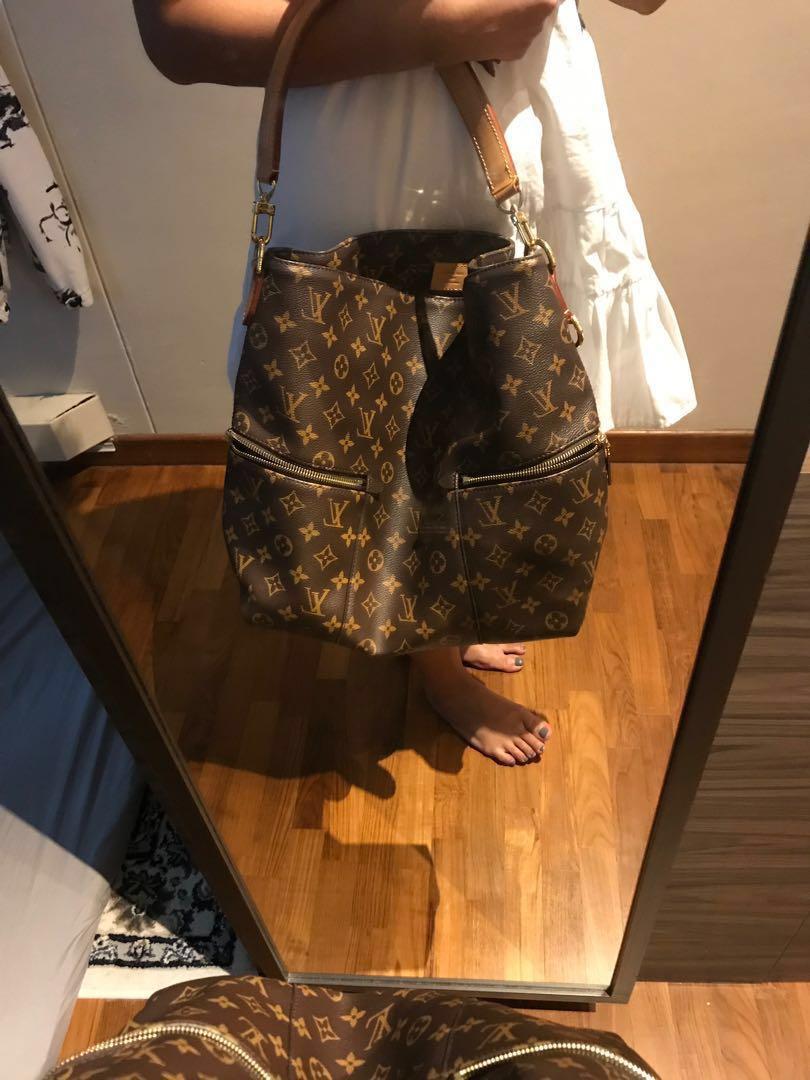 Louis Vuitton Melie Handbag Canvas Brown