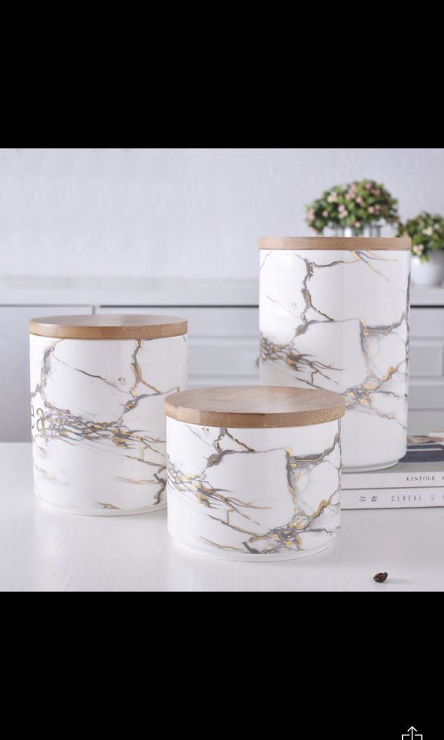 Marble containers/ canisters, Furniture & Home Living, Kitchenware ...