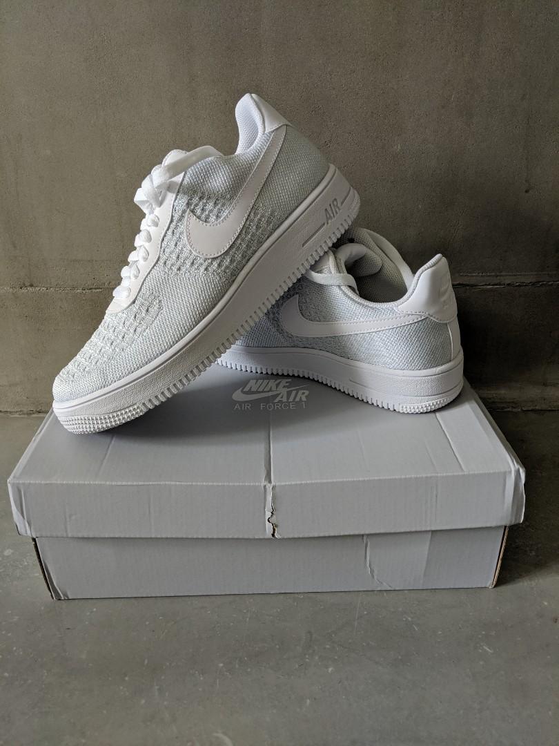Nike Air force 1 flyknit 2.0 white airforce uk 7.5