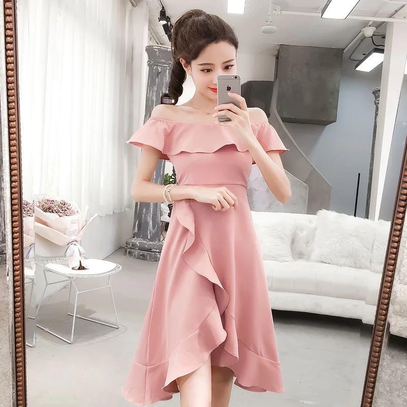 Pastel off the shoulder dress clearance