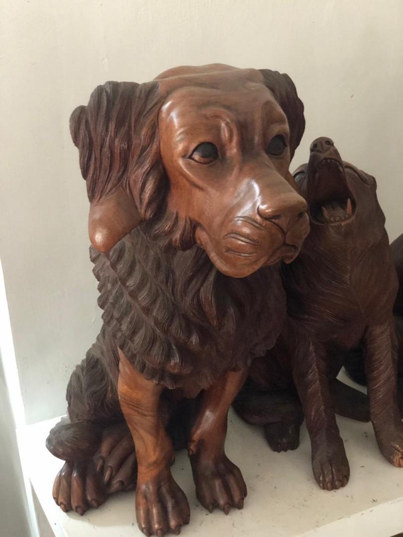 Get Wallpaper Patung Kayu Anjing Golden Retriever Antik Furnitur Di Carousell For Android Free