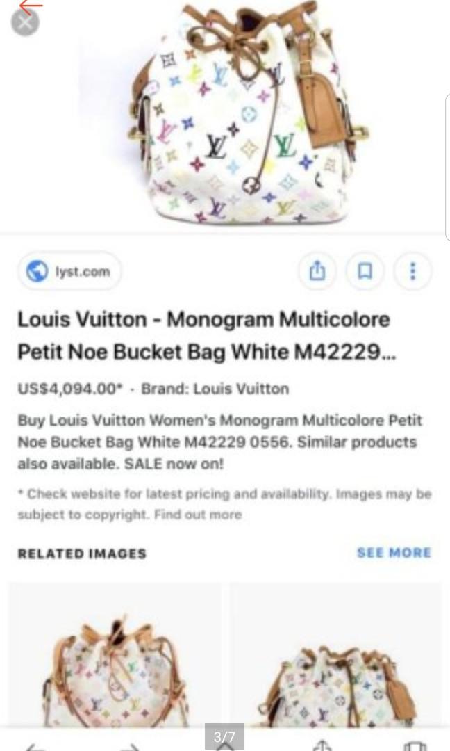 Louis Vuitton Petite Noe Bucket Bag White Monogram Multicolore