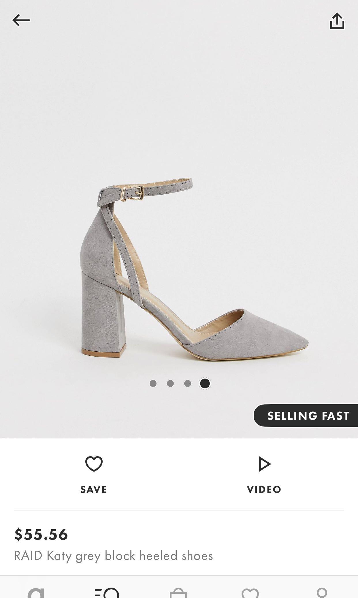 Raid katy grey clearance block heeled shoes