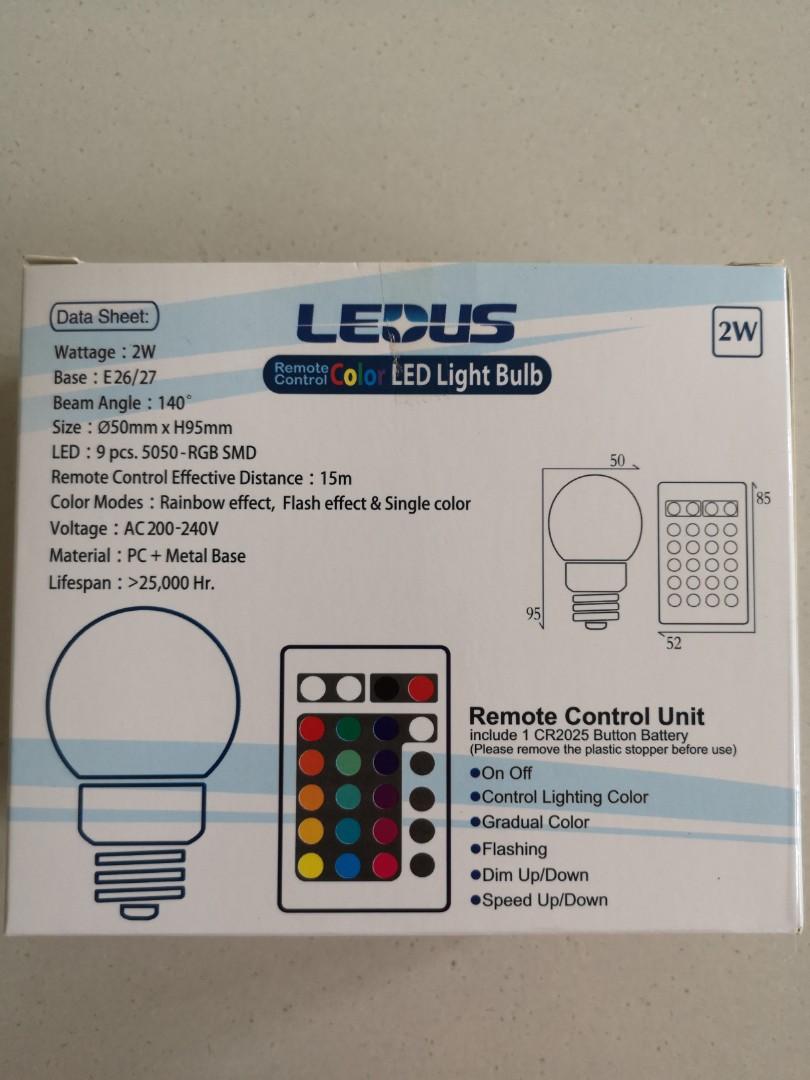 Remote Control To Color Remote control color Led light bulb, Furniture & Home Living, Lighting ...